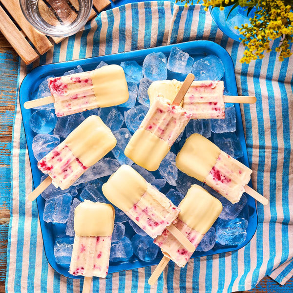 Raspberry Rice Pudding Ice Pops