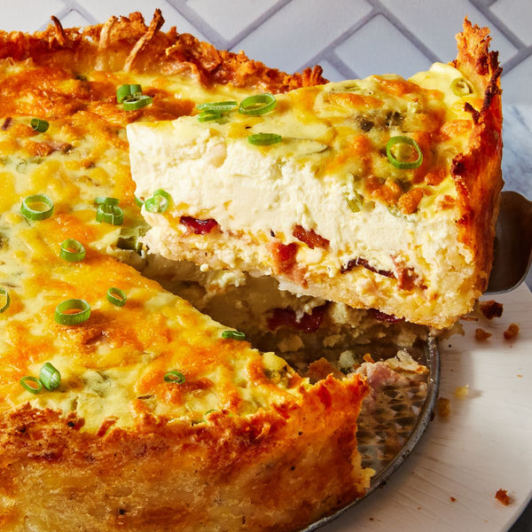 Crispy Hash Brown-Crusted Bacon & Cheddar Quiche