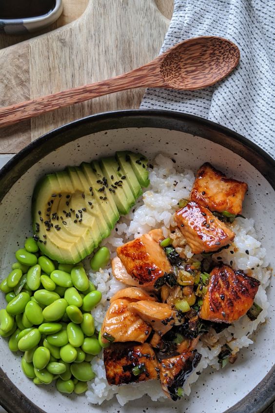 Teriyaki Sushi Salmon Bowl