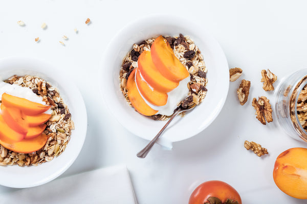 Quinoa, Peach and Ginger Bircher