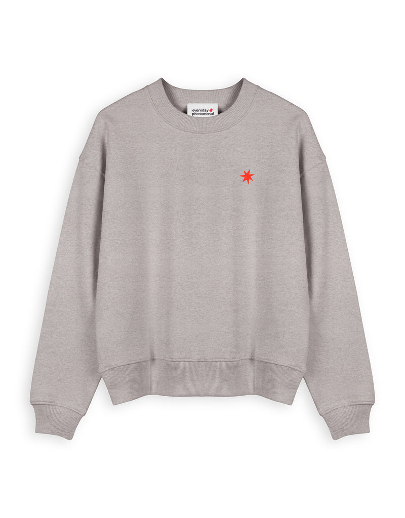 Grey Red Star Organic Cotton Jumper