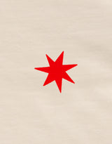Cream Red Star Organic Cotton Eco-Friendly T-shirt