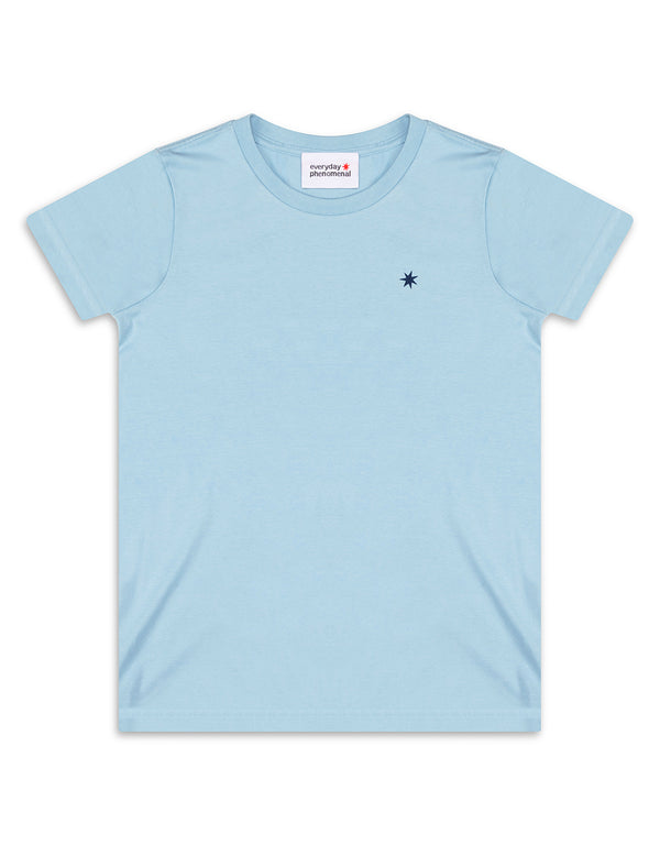 Blue organic cotton t-shirt for women. Made with eco-friendly materials