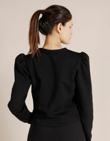 Lina Puff Sleeve Organic Cotton Sustainable Jumper - Black